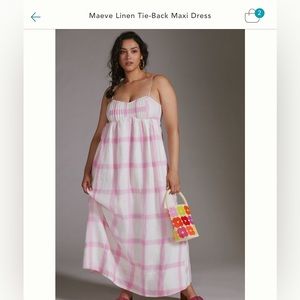 Maeve Linen Tie-Back Maxi Dress - size XS